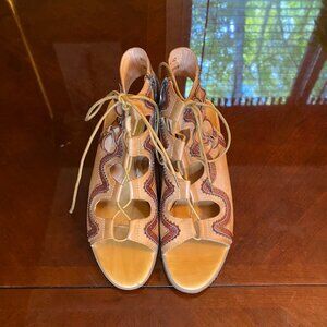 Spring Step L'Artiste Alejandra Leather Gladiator Heels size 11/42Eu